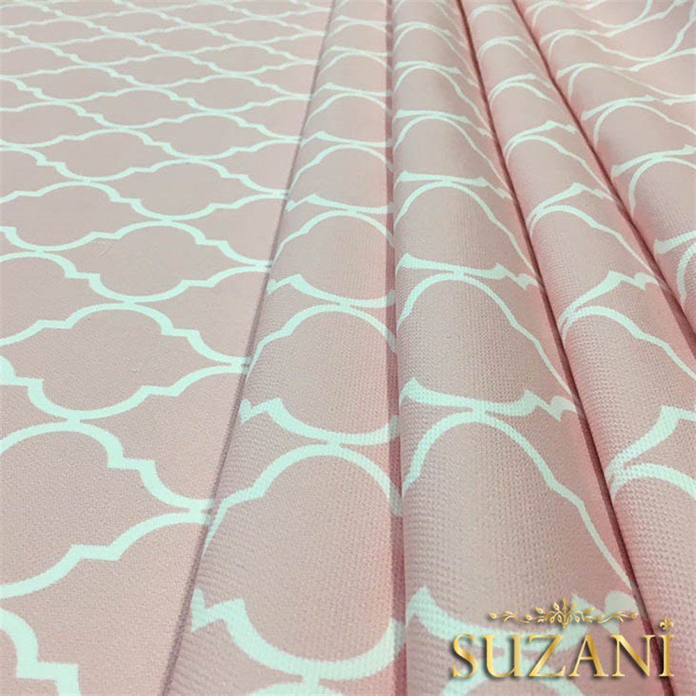 Pudra Pembe Moroccan Desenli Kumaş