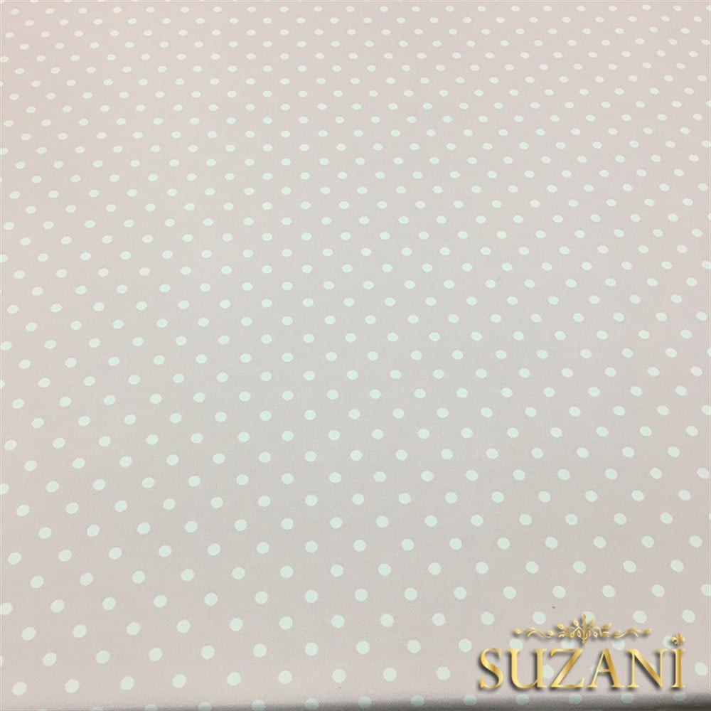 Pudra Pembe Üzeri Beyaz Küçük Puanlı Kumaş