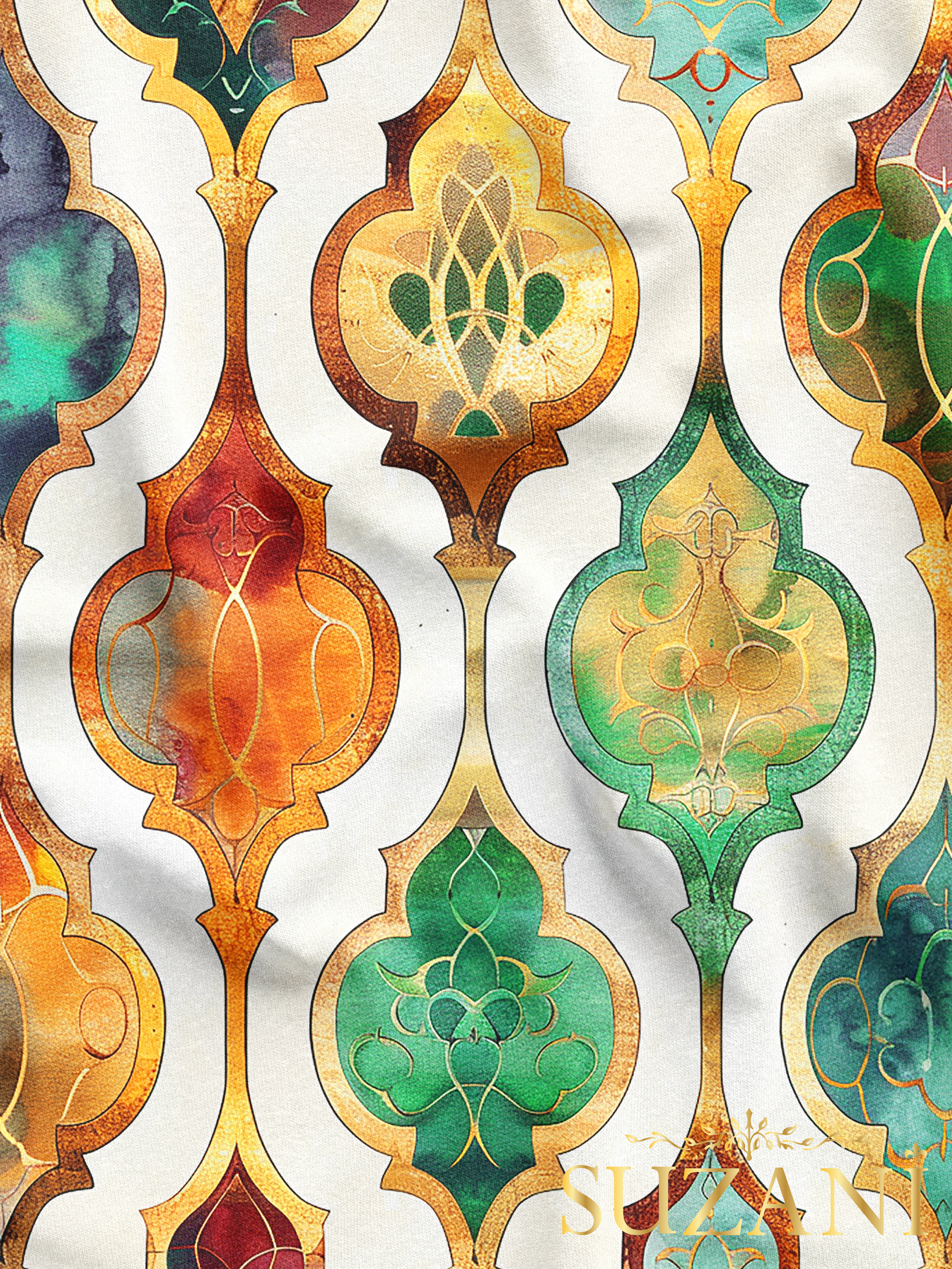 Ramazan Temalı Damla Desenli Dijital Baskılı Kumaş