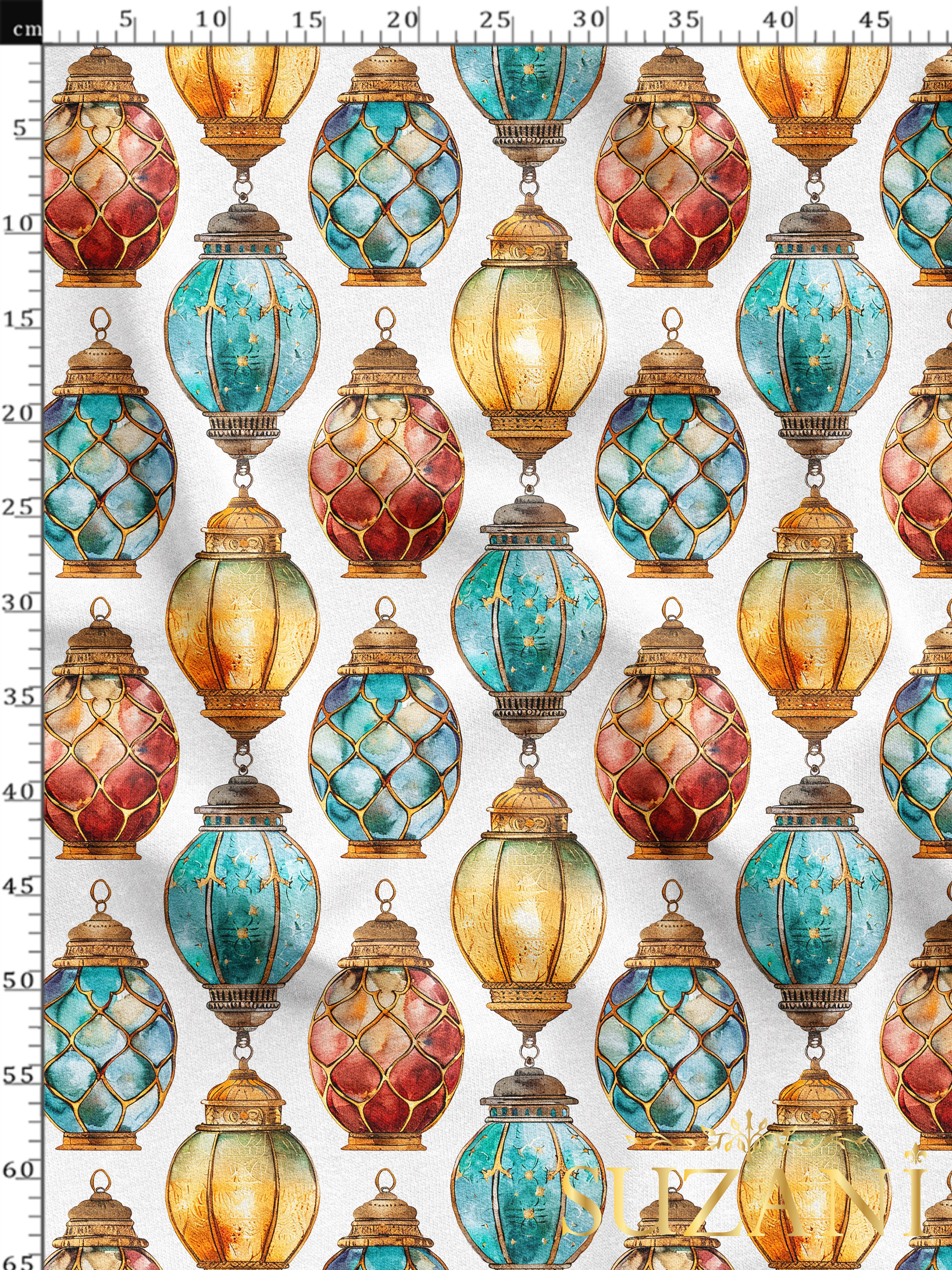 Ramazan Temalı Lamba Desenli Dijital Baskılı Kumaş