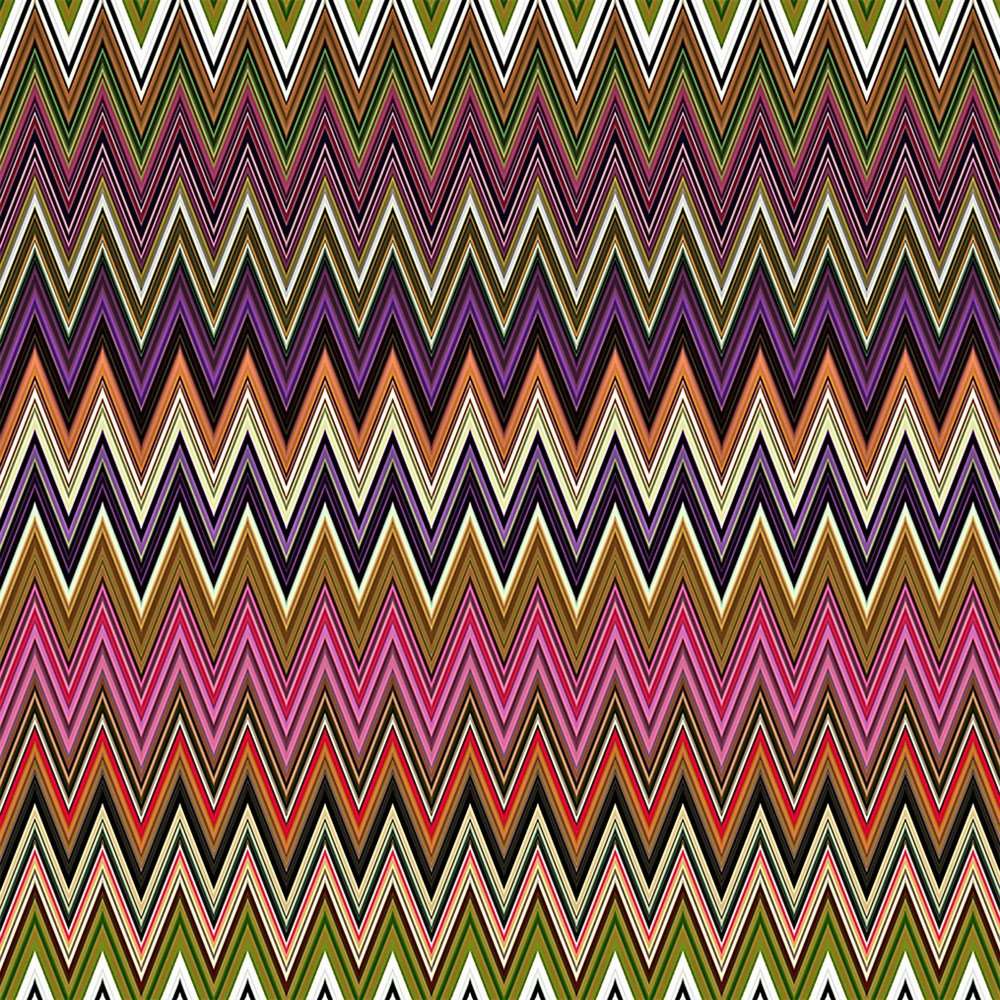 Renk Geçişli Zigzag Desenli Dijital Baskılı Kumaş