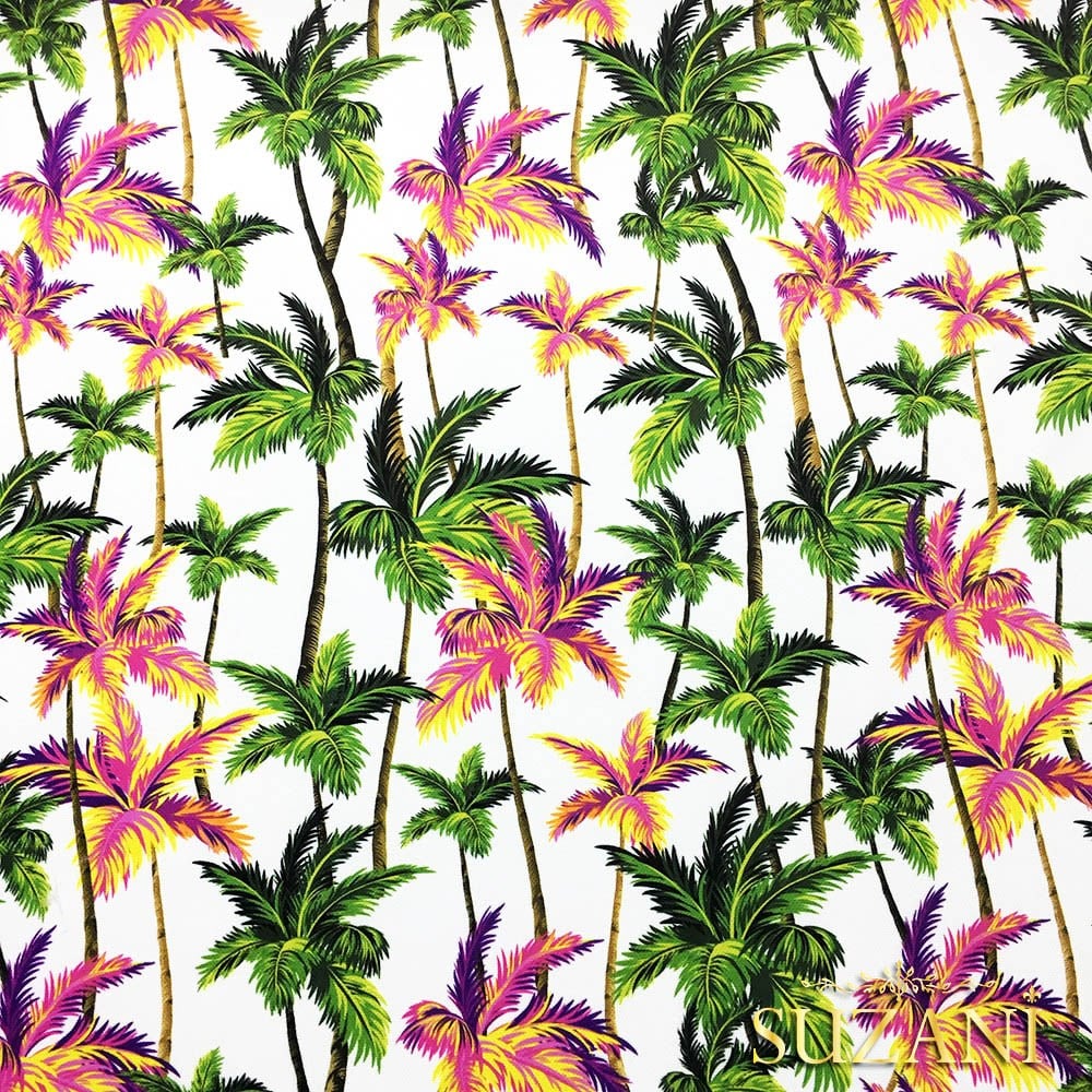 Renkli Palmiyeler Desenli Kumaş