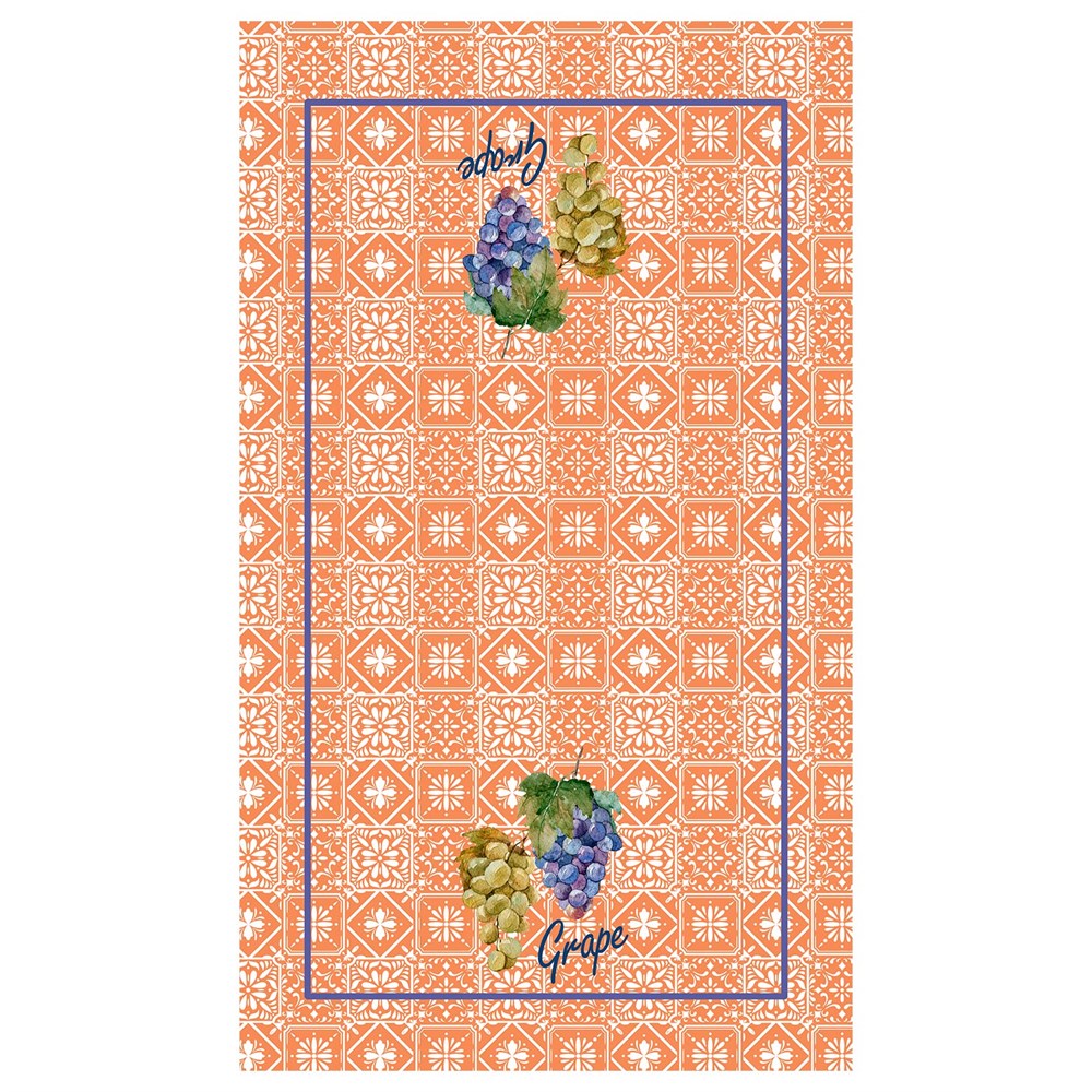 Retro Üzüm Desenli Dikişsiz 4'lü Fırın Örtüsü Kumaşı