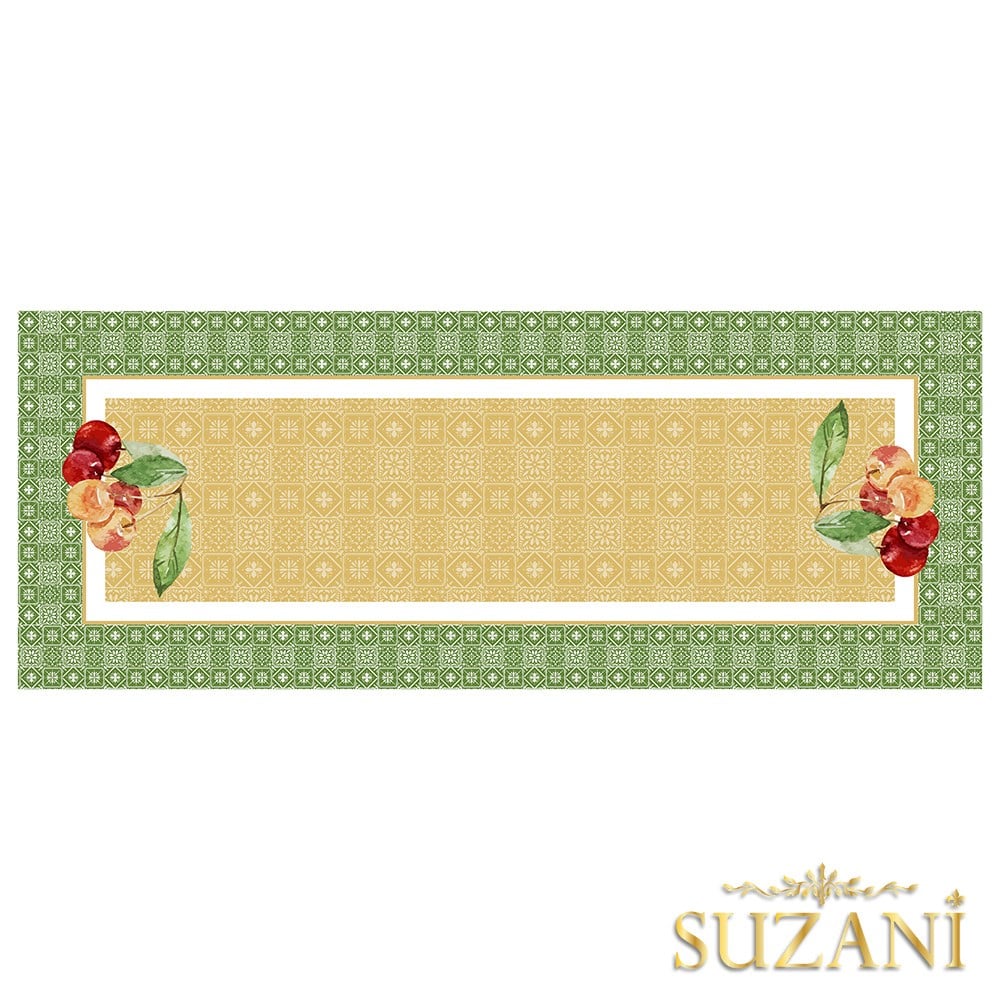 Retro Üzüm Desenli Dikişsiz Runner Kumaşı