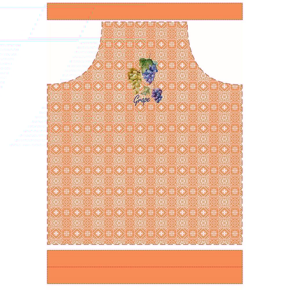 Retro Üzüm Desenli Mutfak Önlüğü Kumaşı