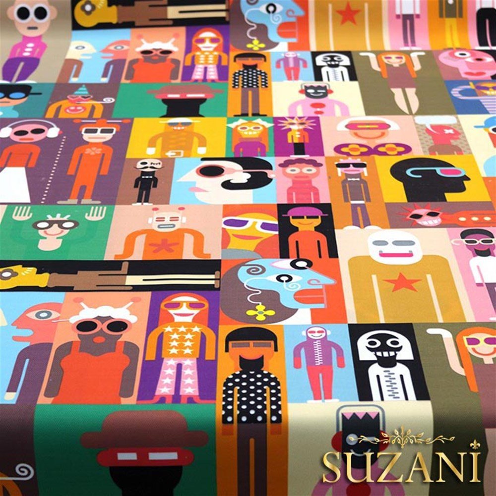 Robot Desenli Kumaş