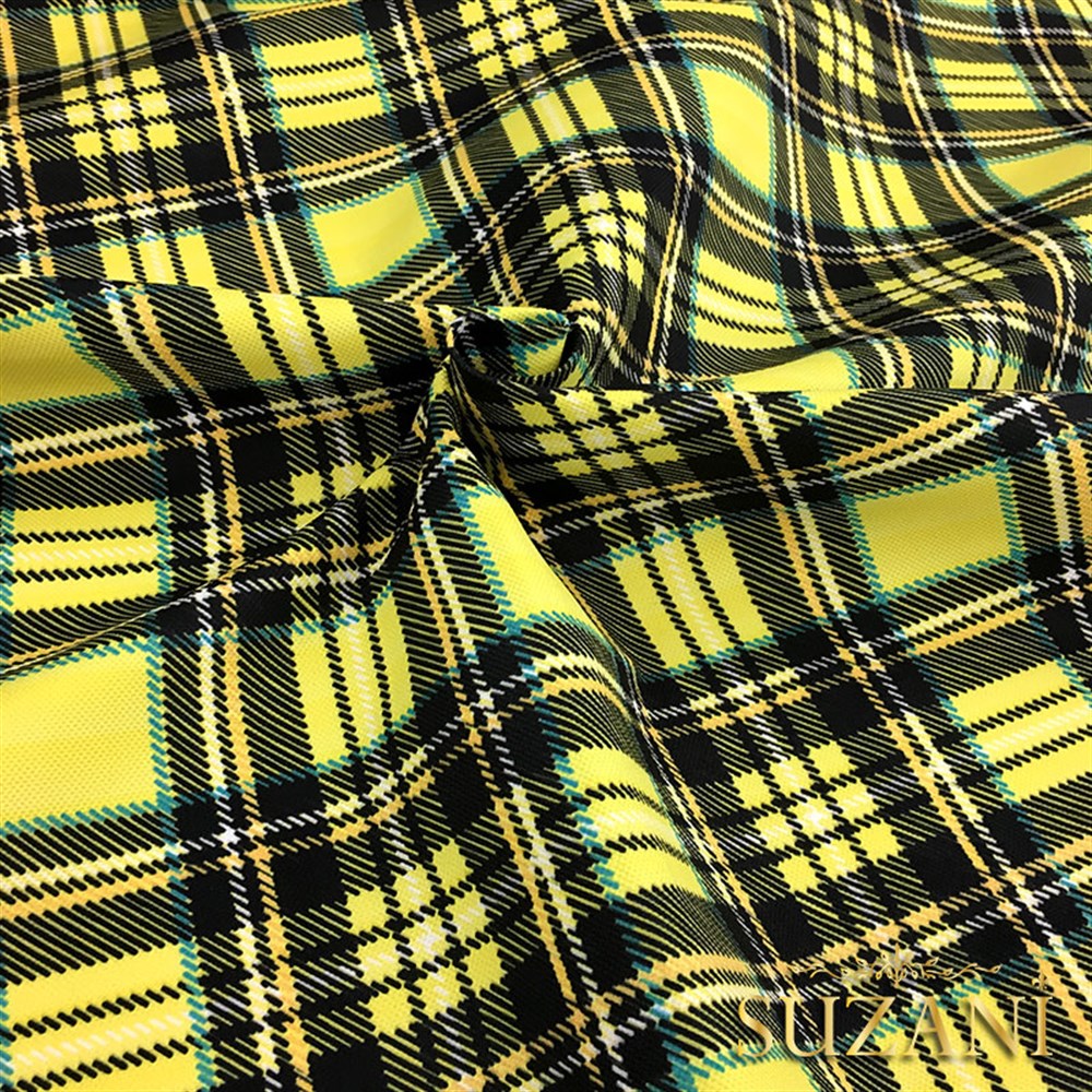 Sarı Ekose Kumaş