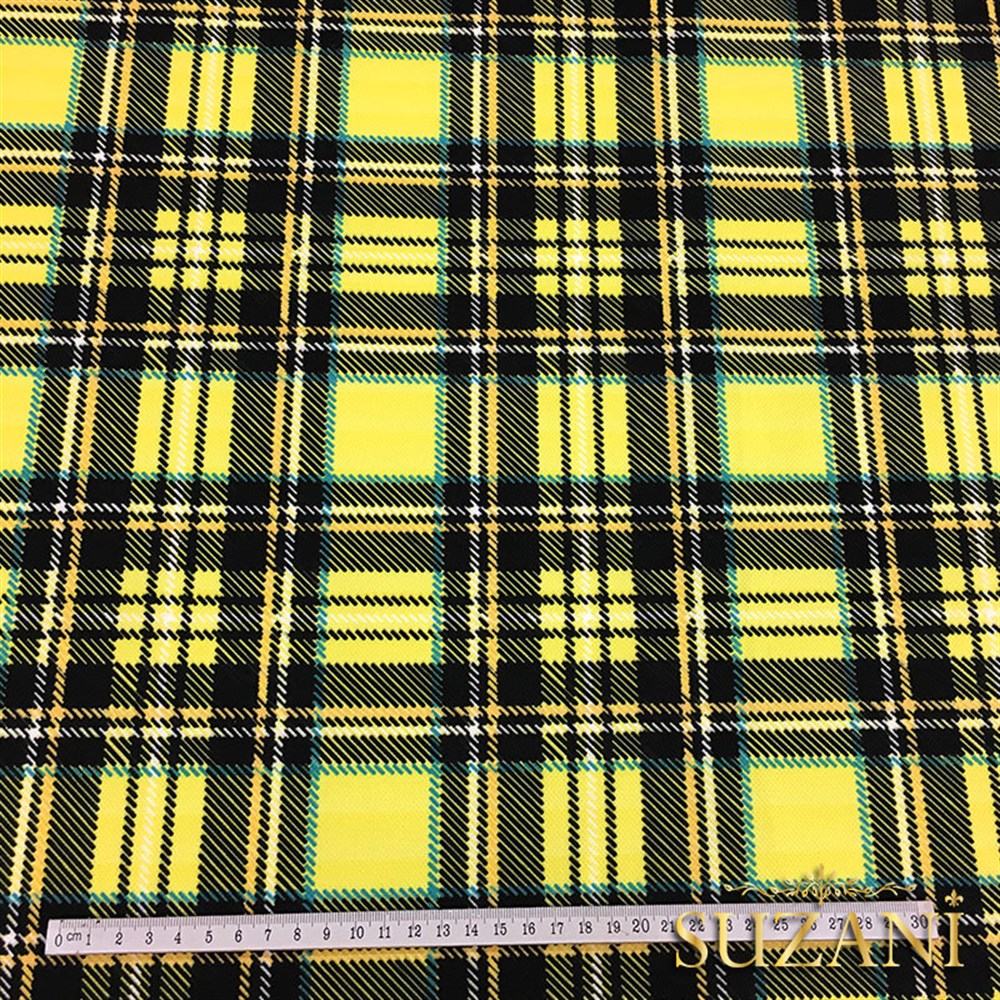 Sarı Ekose Kumaş