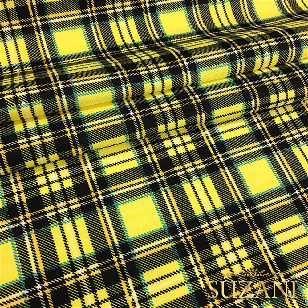 Sarı Ekose Kumaş