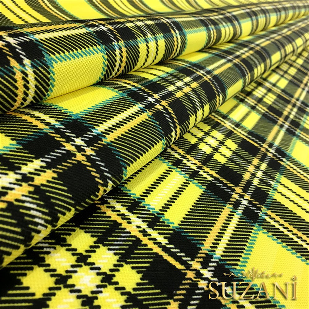 Sarı Ekose Kumaş