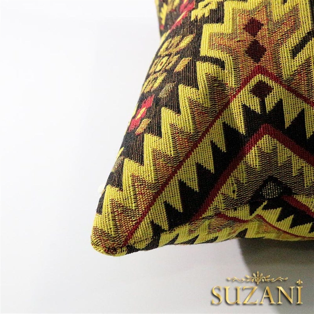 Sarı Kahverengi Kilim Kırlent