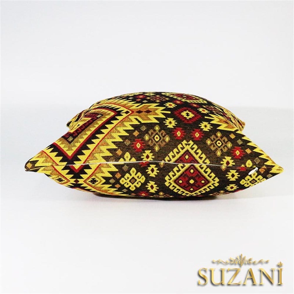 Sarı Kahverengi Kilim Kırlent