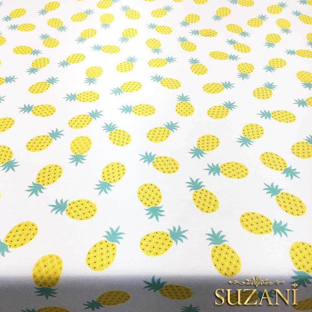 Sarı Küçük Ananas Desenli Kumaş