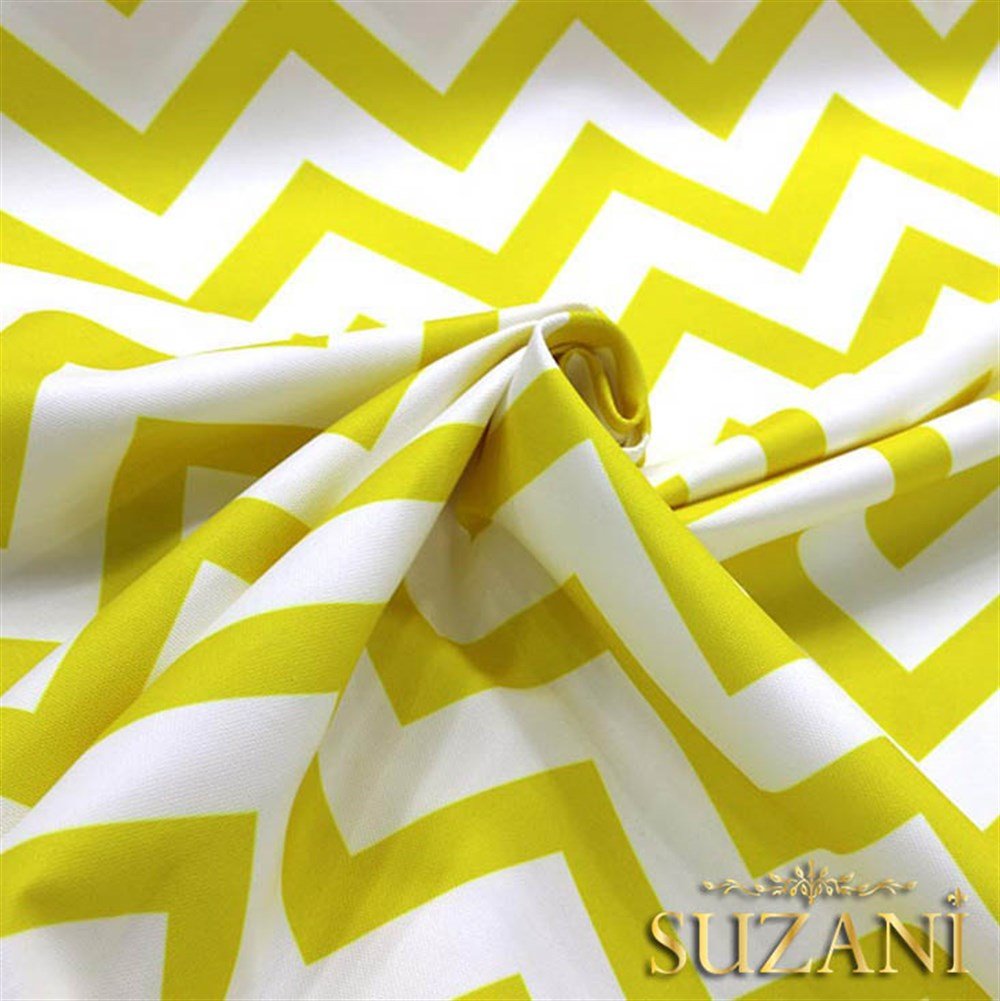 Sarı Zigzag Desenli Kumaş