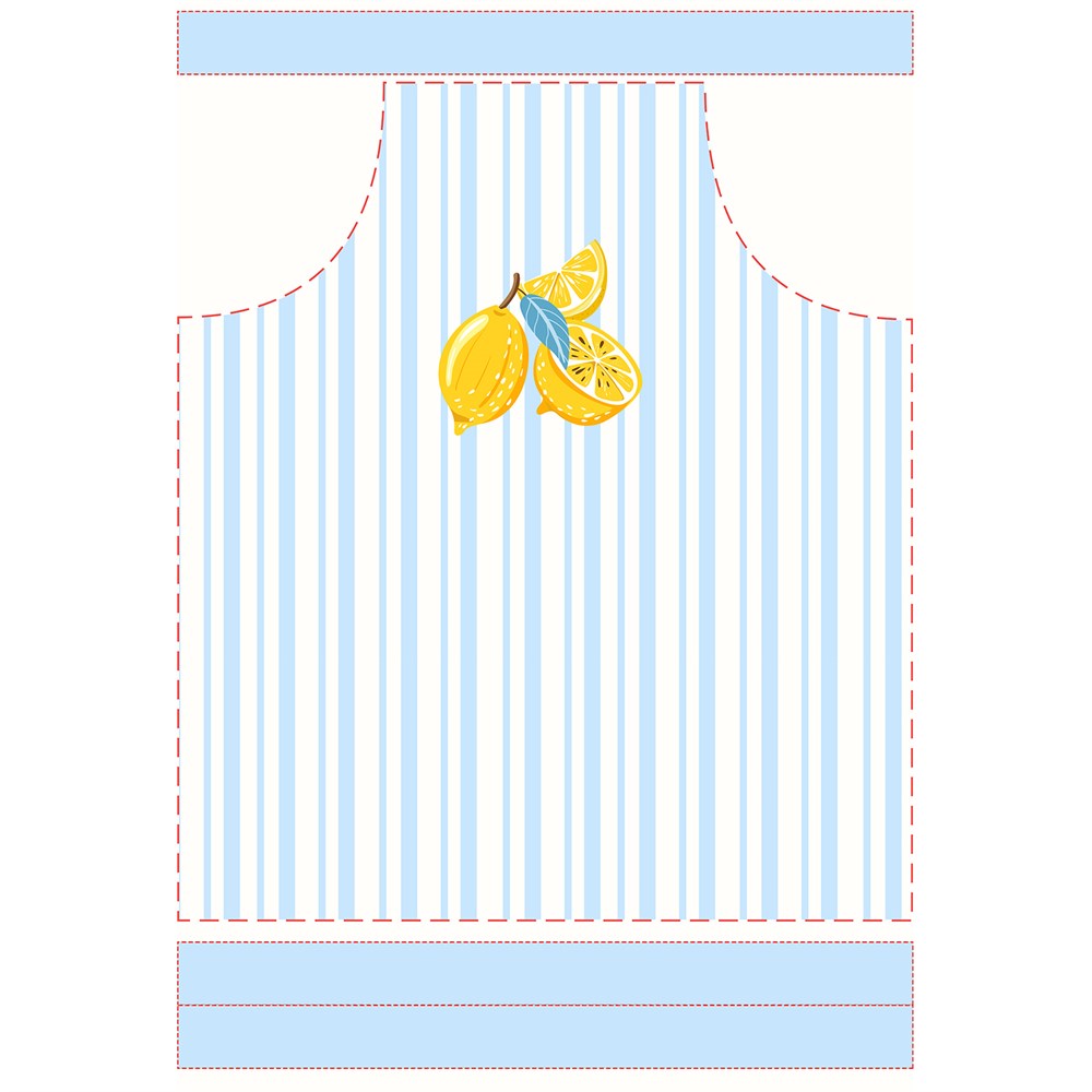 Seaside Limon Desenli Mutfak Önlüğü Kumaşı