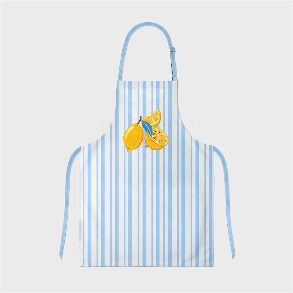 Seaside Limon Desenli Mutfak Önlüğü Kumaşı