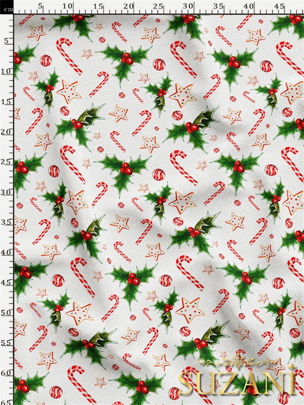 Şeker Kamışı Desenli Dijital Baskılı Kumaş