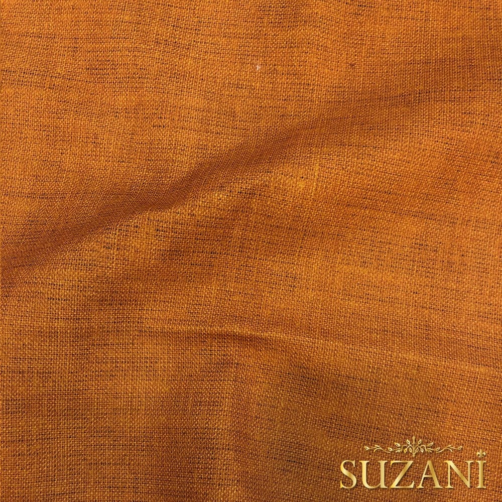 Sıcak Turuncu Keten Görünümlü Dijital Baskılı Kumaş