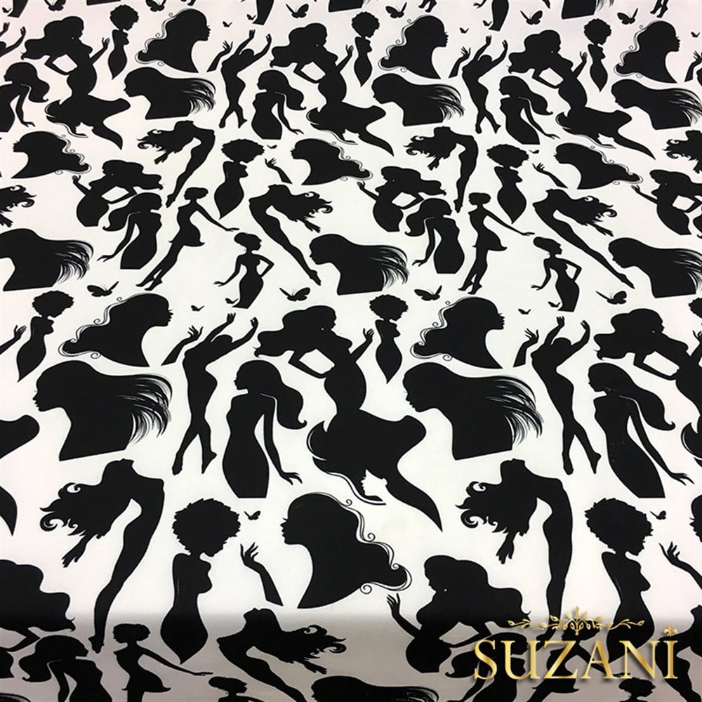 Silüet Kadınlar Desenli Kumaş