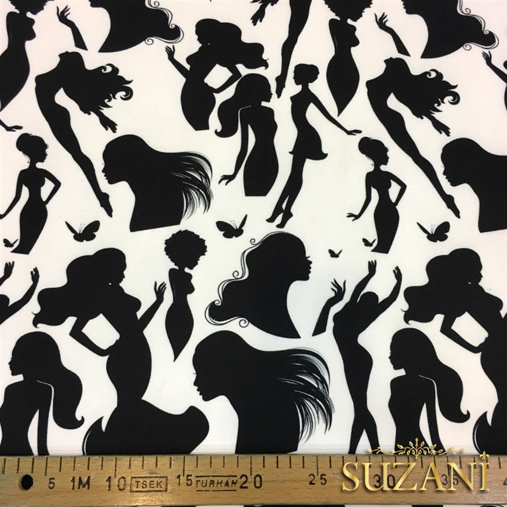 Silüet Kadınlar Desenli Kumaş