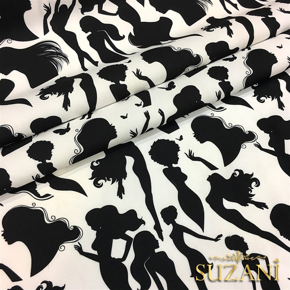 Silüet Kadınlar Desenli Kumaş