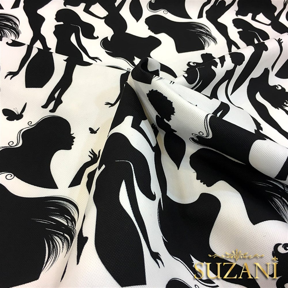 Silüet Kadınlar Desenli Kumaş