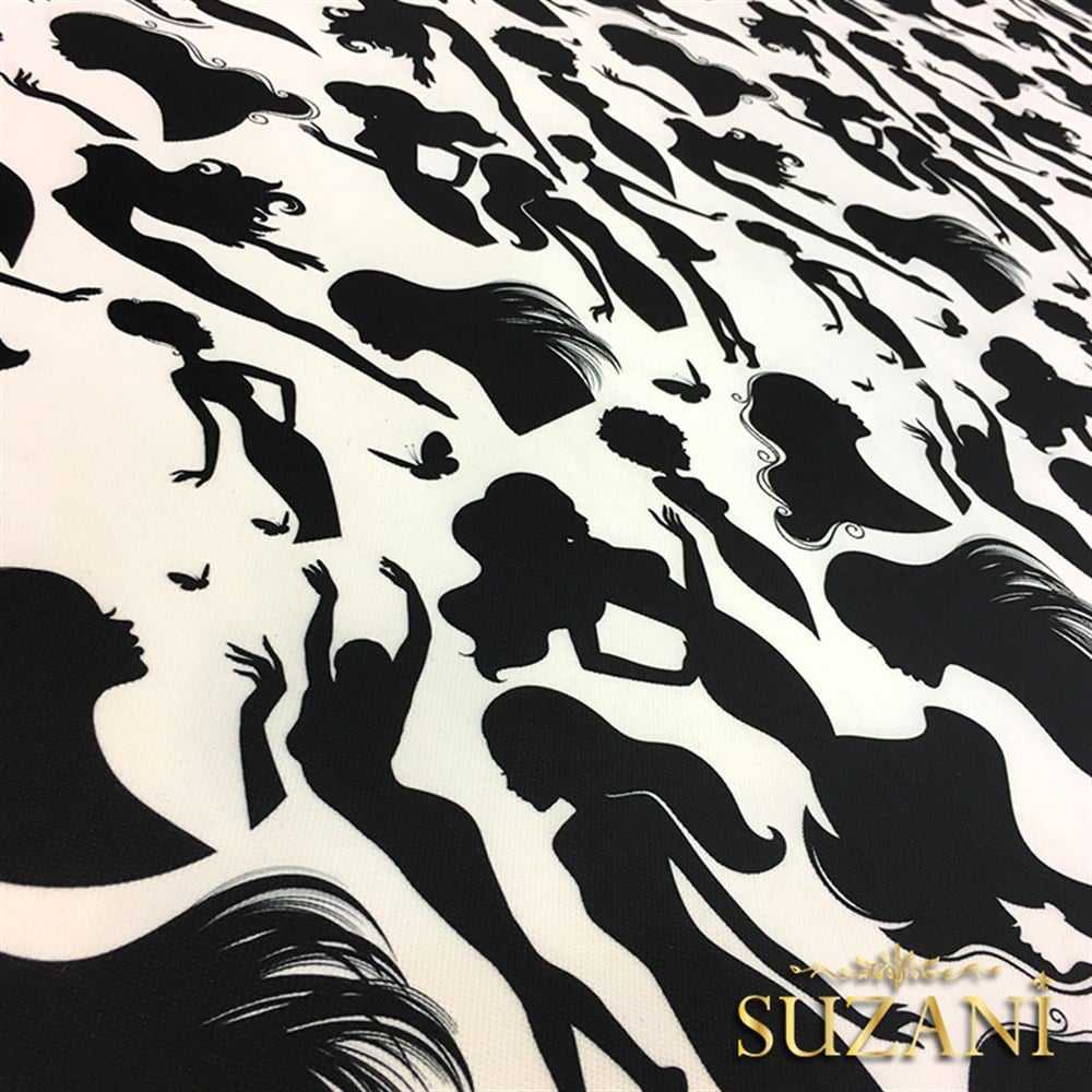 Silüet Kadınlar Desenli Kumaş