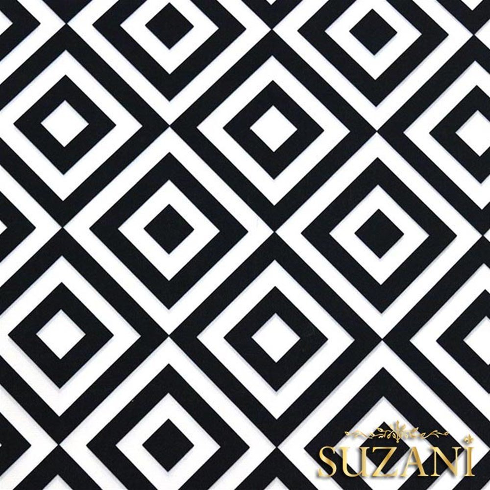 Siyah Beyaz İç içe Kareli Kumaş