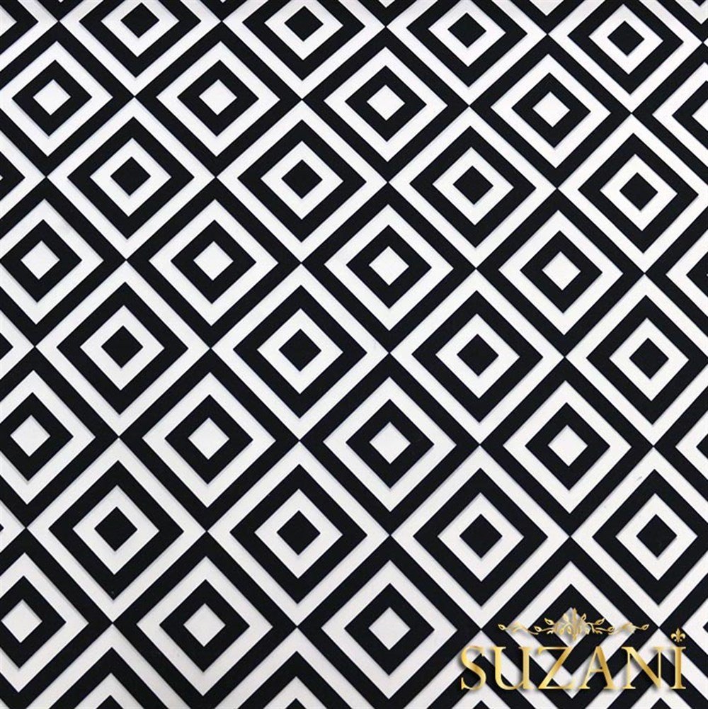 Siyah Beyaz İç içe Kareli Kumaş