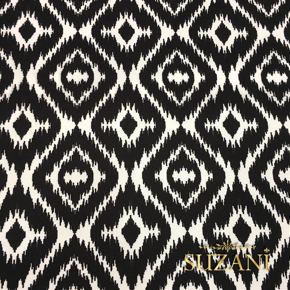 Siyah Beyaz İkat Kumaş