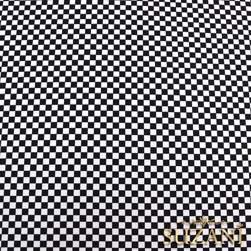 Siyah Beyaz Küçük Kareli Kumaş