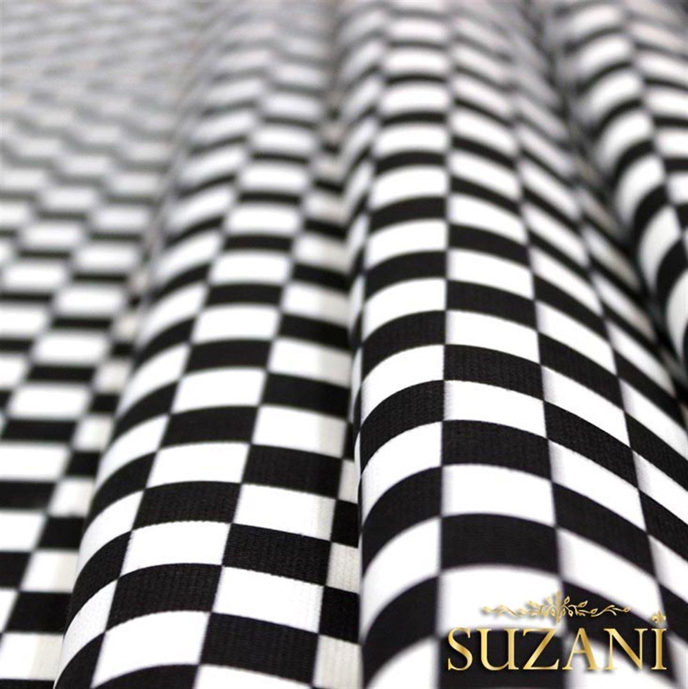 Siyah Beyaz Küçük Kareli Kumaş