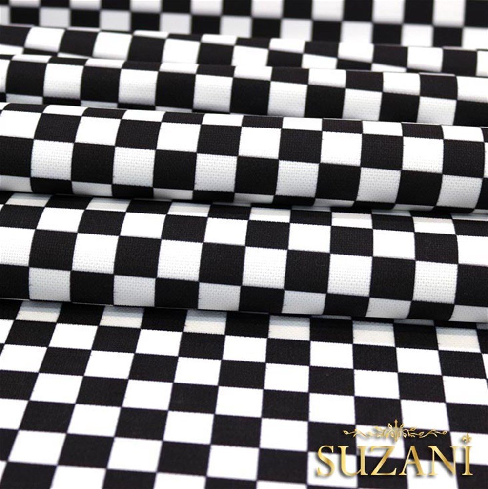 Siyah Beyaz Küçük Kareli Kumaş