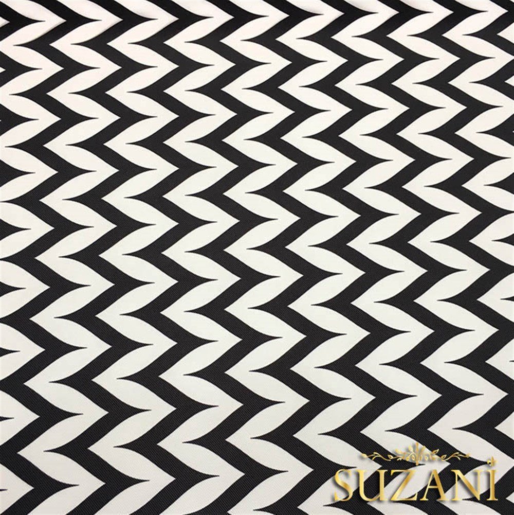 Siyah Beyaz Yan Zigzag Kumaş