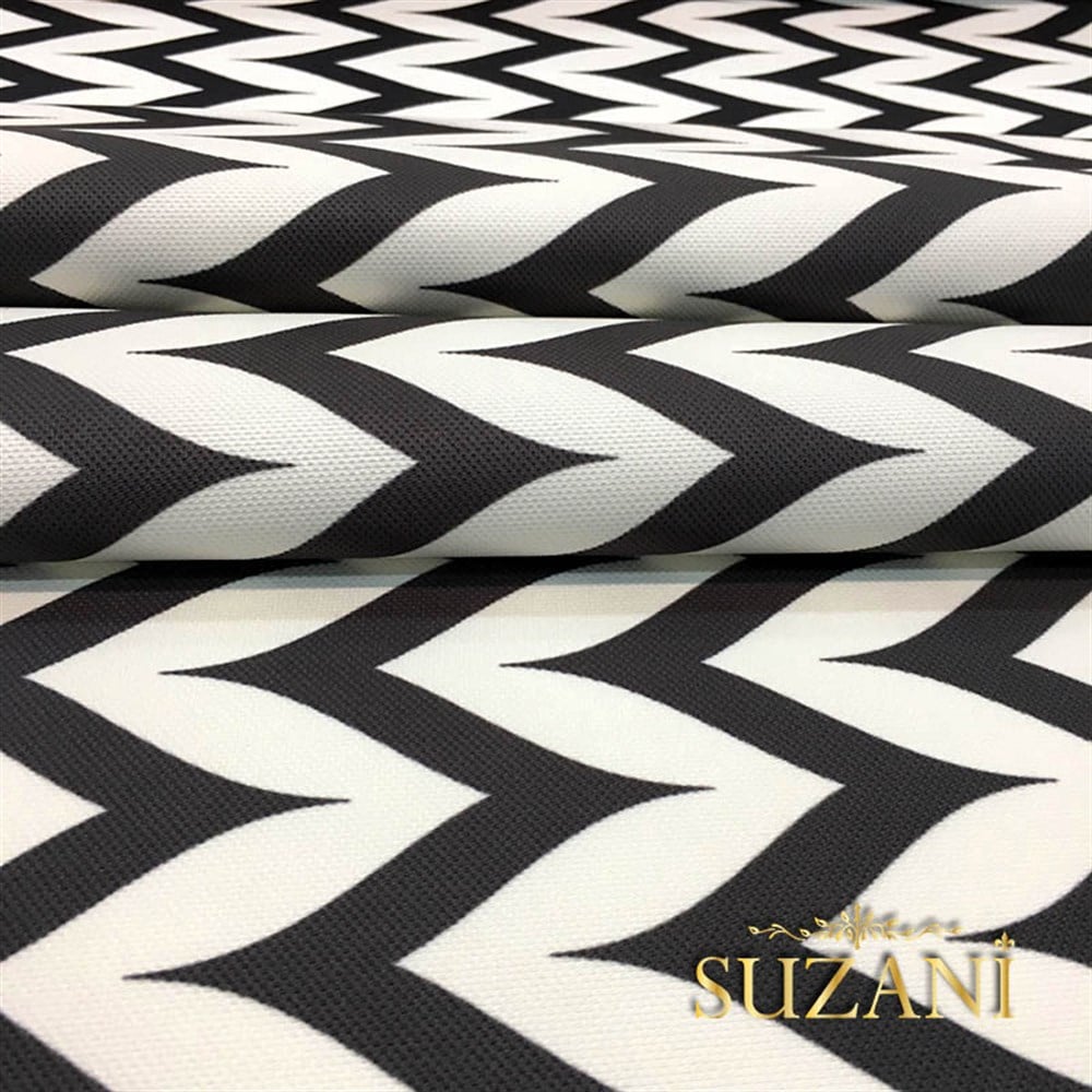 Siyah Beyaz Yan Zigzag Kumaş