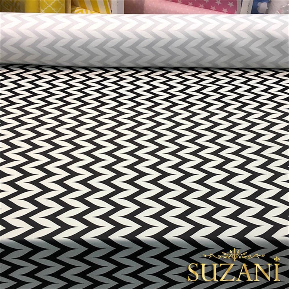 Siyah Beyaz Yan Zigzag Kumaş