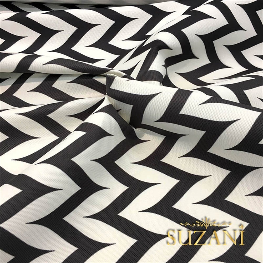 Siyah Beyaz Yan Zigzag Kumaş
