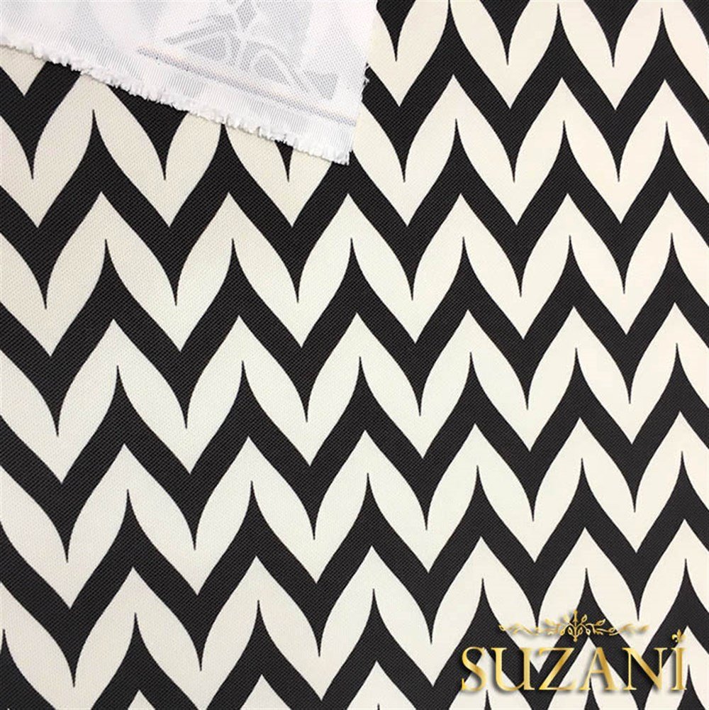 Siyah Beyaz Yan Zigzag Kumaş