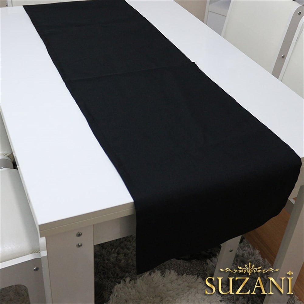 Siyah Düz Renk Runner