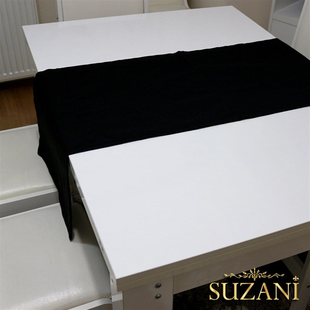 Siyah Düz Renk Runner