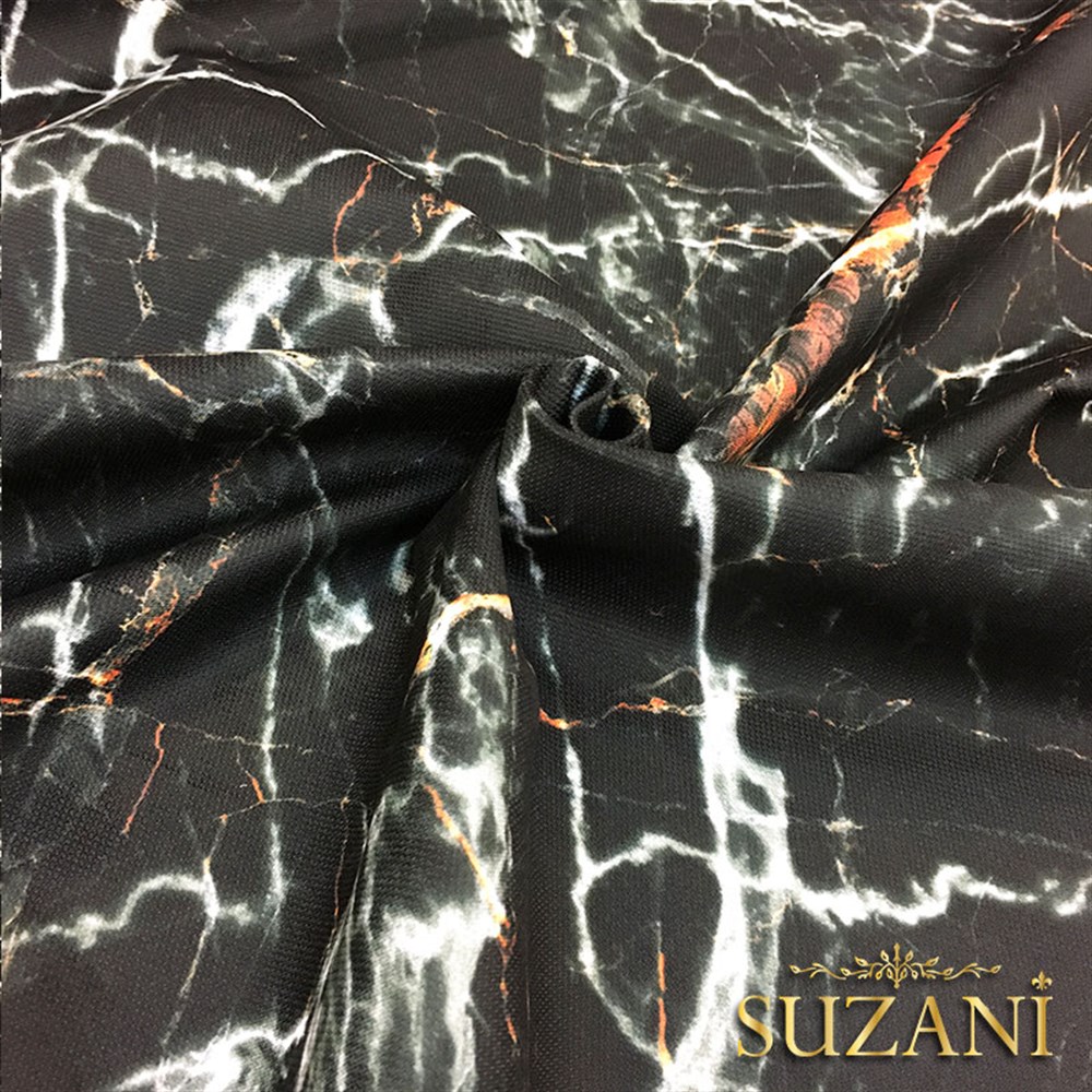 Siyah Mermer 02 Desenli Kumaş