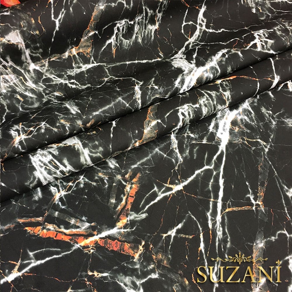 Siyah Mermer 02 Desenli Kumaş