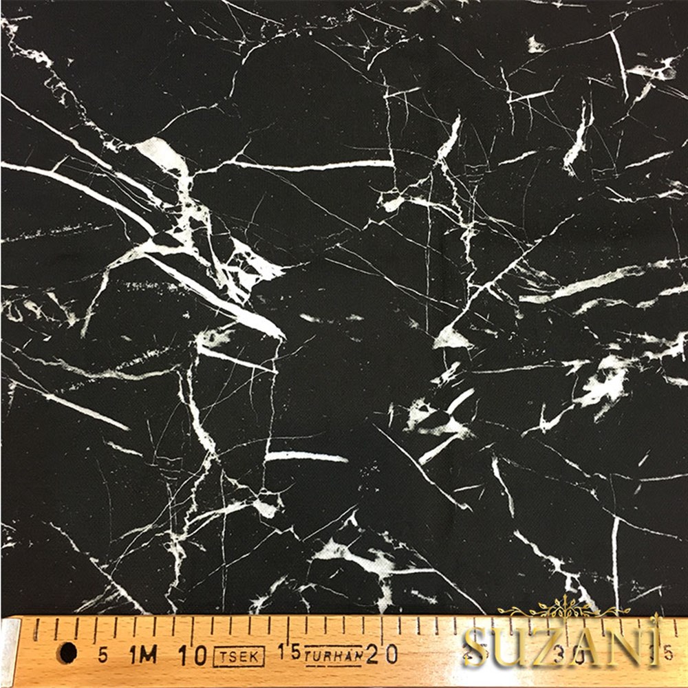 Siyah Mermer 03 Desenli Kumaş