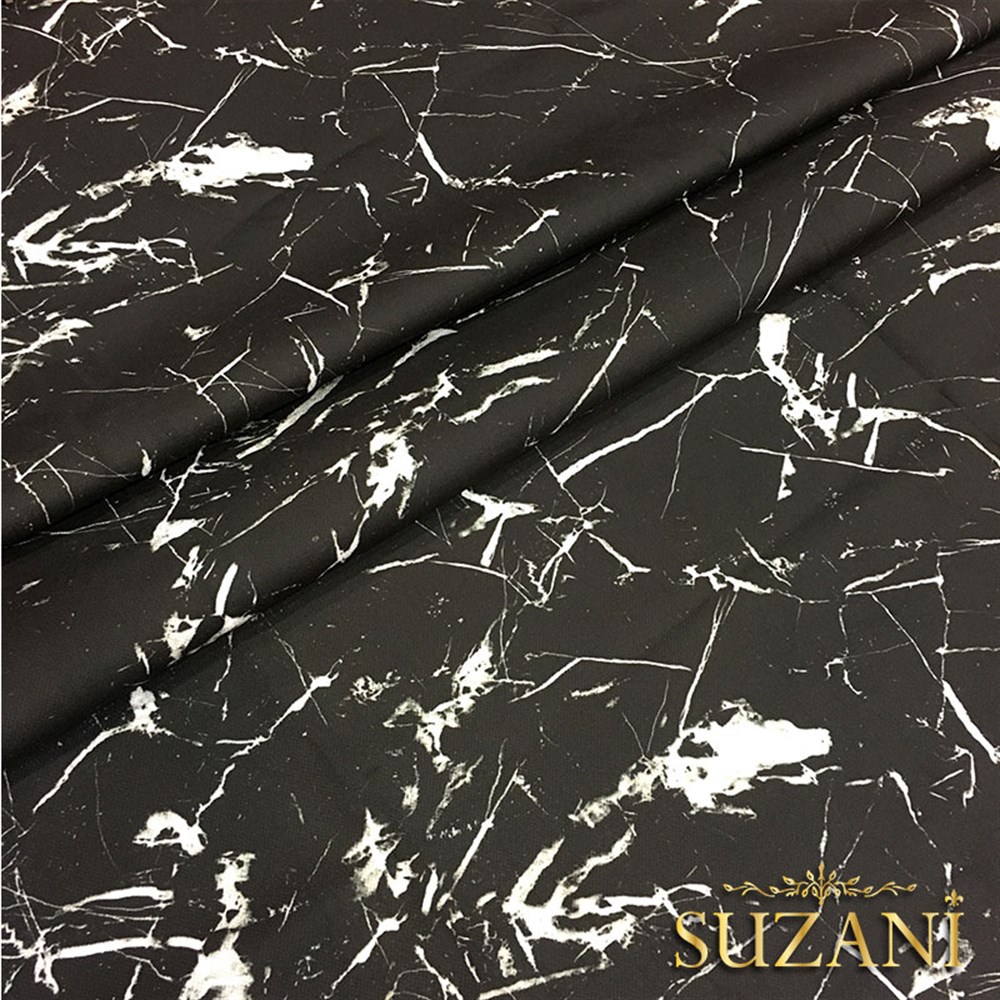 Siyah Mermer 03 Desenli Kumaş