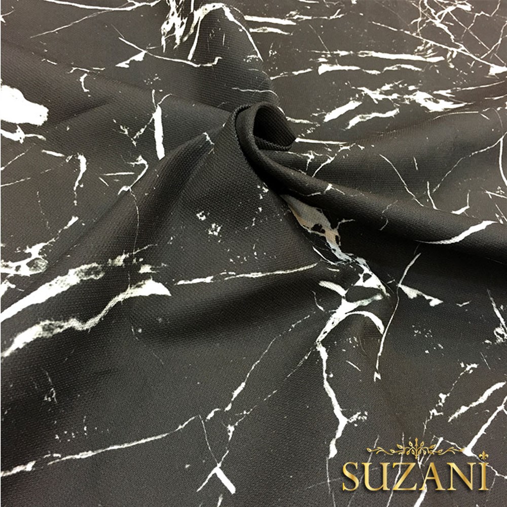 Siyah Mermer 03 Desenli Kumaş