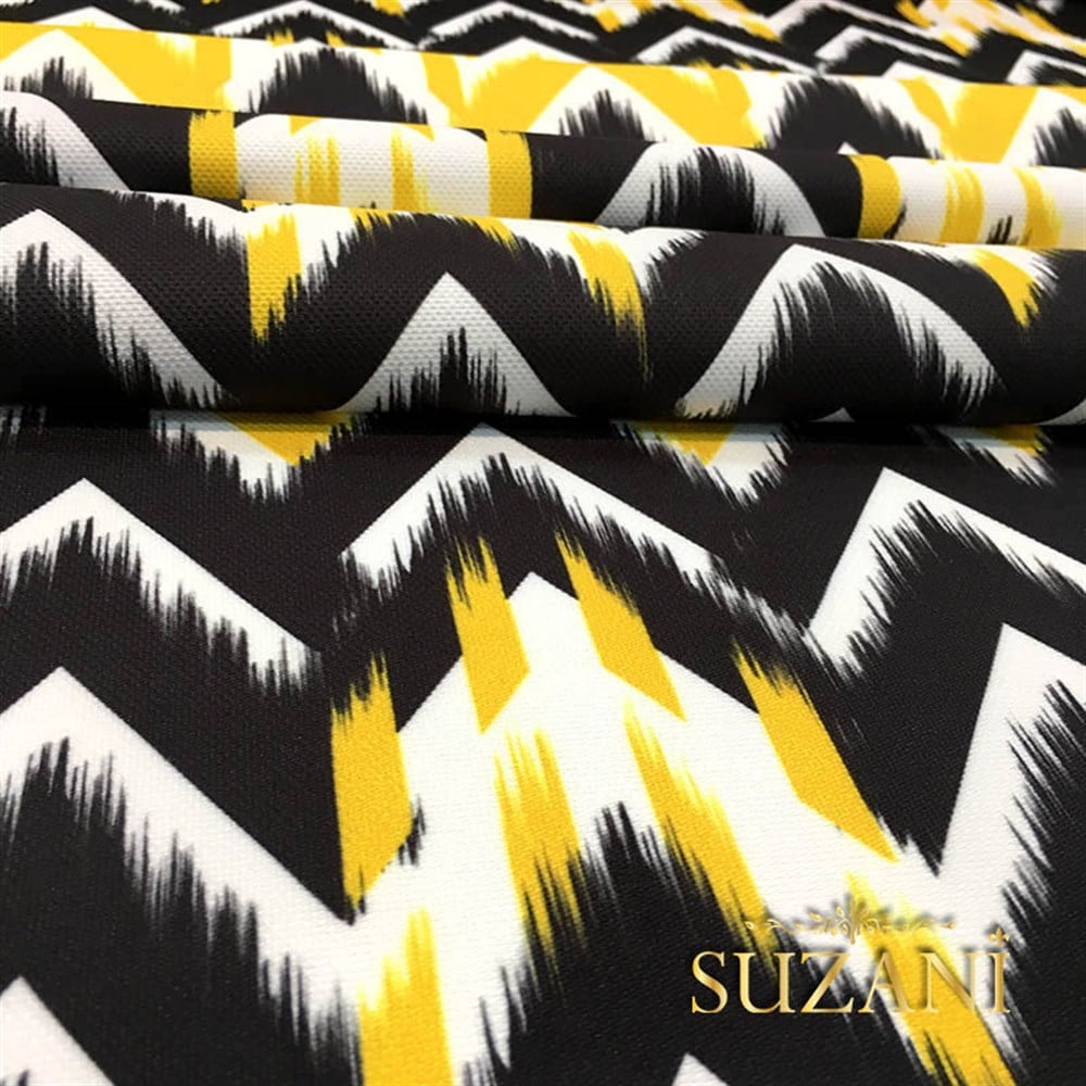 Siyah Sarı Oklar Desenli Kumaş