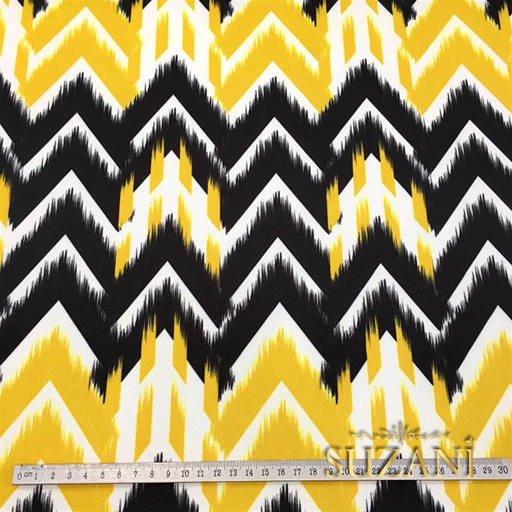 Siyah Sarı Oklar Desenli Kumaş