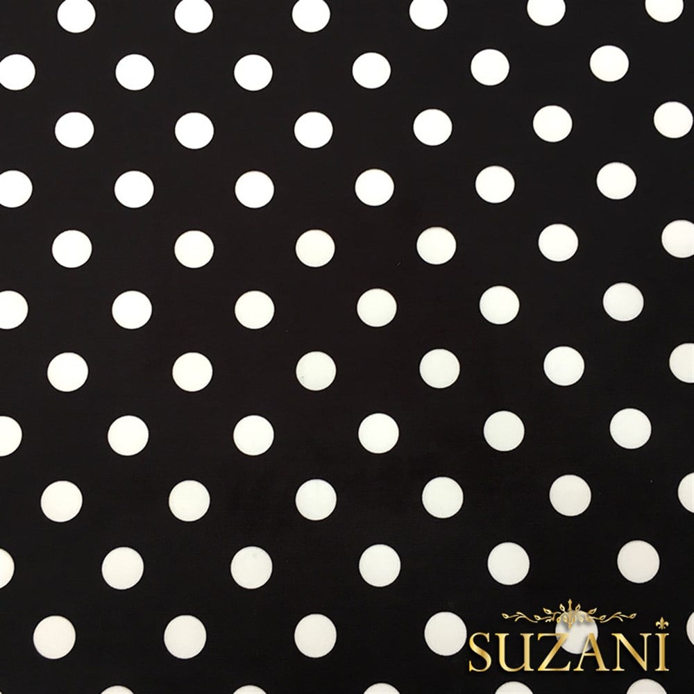 Siyah Zemin Büyük Puanlı Kumaş