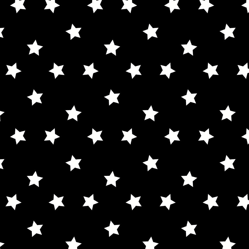 Siyah Zemin Dağınız Yıldızlı Kumaş