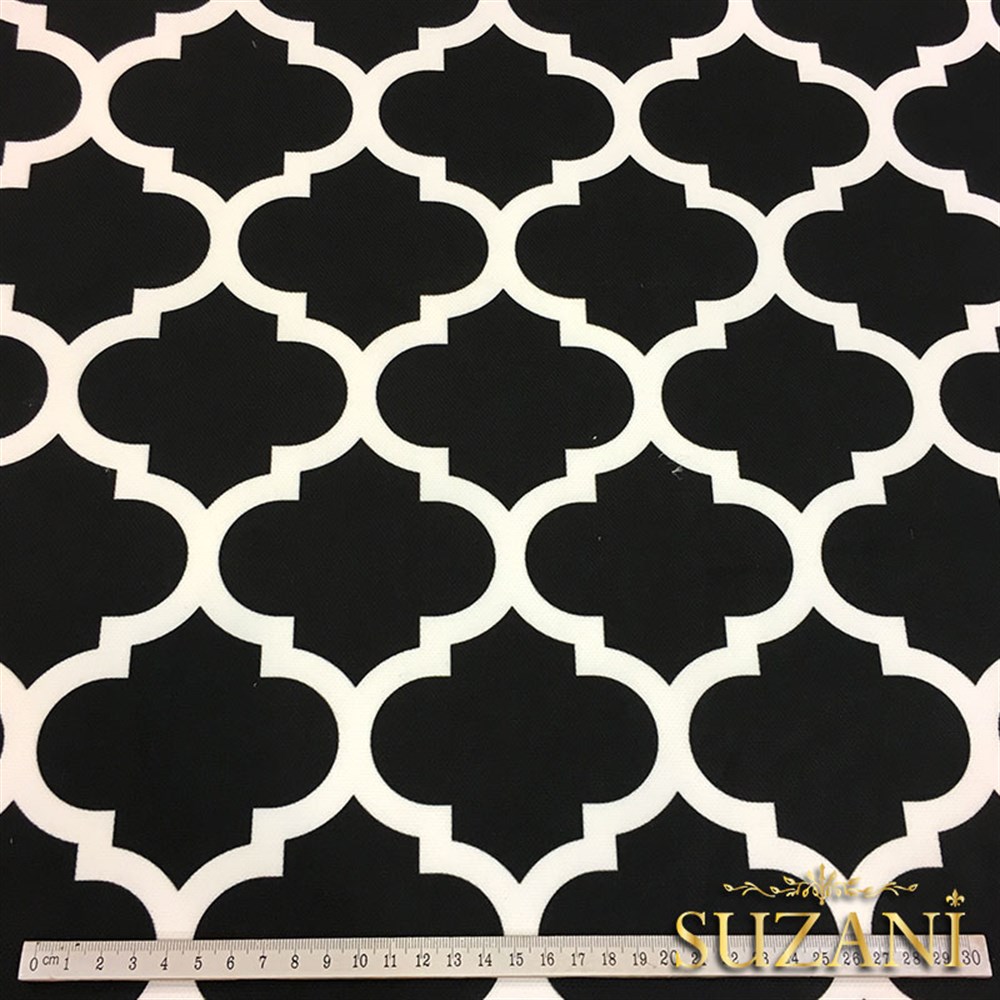 Siyah Zemin Fas Desenli Kumaş